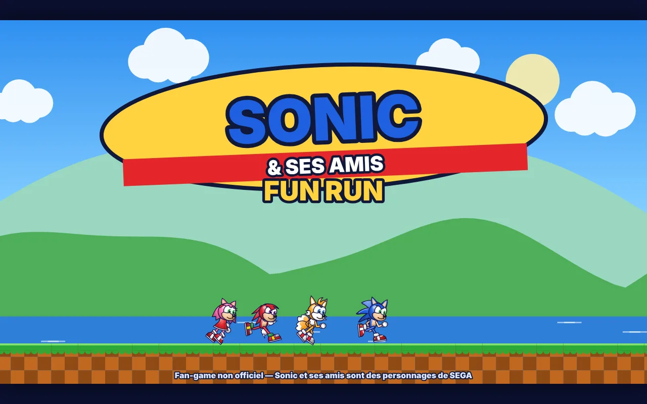 Écran titre de Sonic & ses amis Fun Run, jeu de plateforme